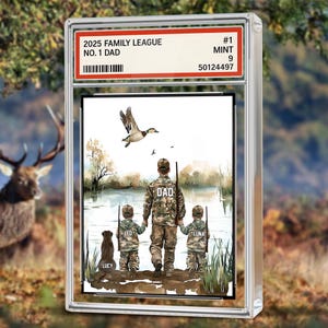Placa acrílica personalizada de caza n.° 1 para papá, hombre y niños, estilo tarjeta coleccionable, bloque acrílico para papá, regalo del Día del Padre para papá cazador.