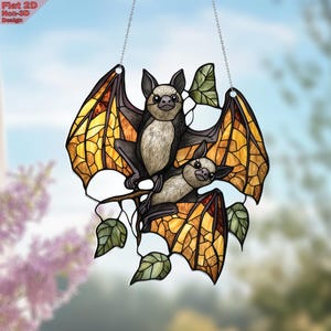 Acrylic 2D Flat Bat Window Hanging, Spooky Ornament, Gothic Nature-Inspired Decor, Halloween Wall Art, Autumn Vibe Decoration, Gift for Him