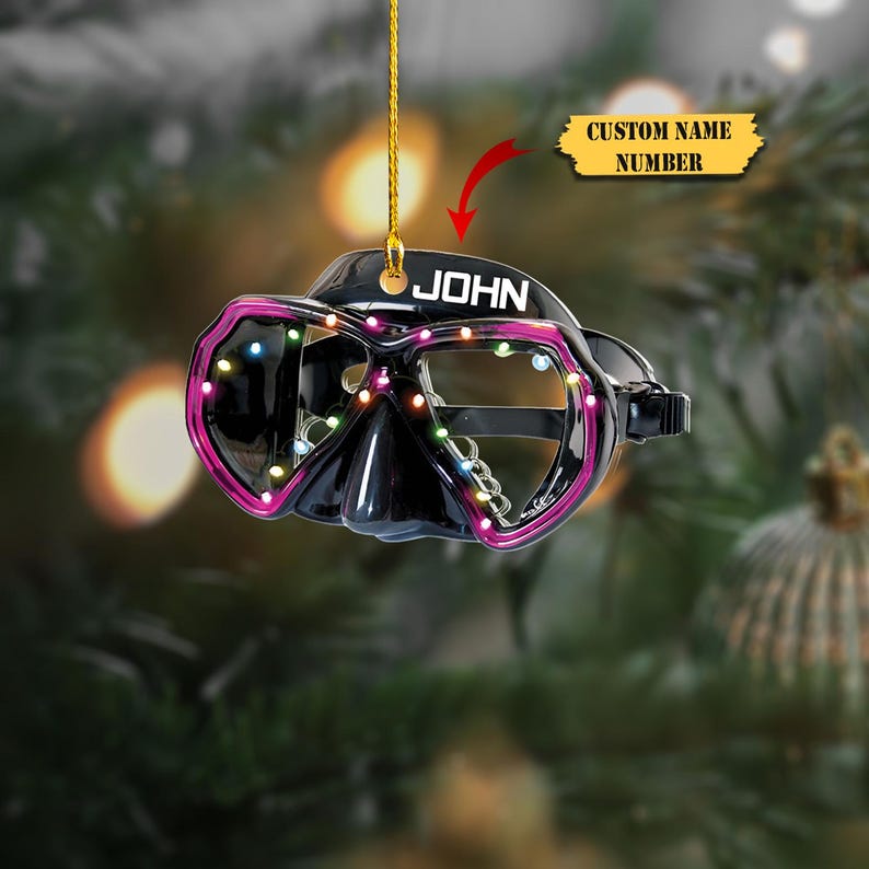 Personalized Goggles Multicolor Shaped Acrylic Ornaments 2D , Christmas