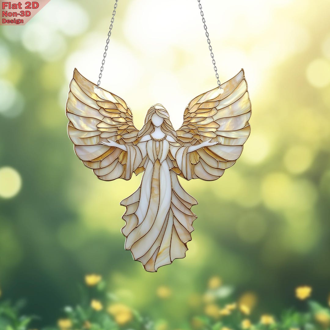 Acrylic 2D Flat Angel Window Hanging, Heavenly Car Ornament, Rearview ...