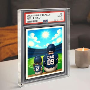 Plaque en bloc acrylique personnalisée pour papa n°1 du football, souvenir papa sportif, décoration papa et enfants, cadeau personnalisé pour la fête des pères par un enfant