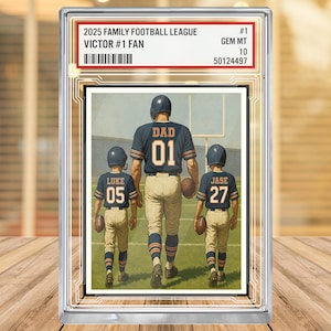 Aangepast Chicago voetbal acrylblok cadeau voor papa, gepersonaliseerde sportruilkaart met kindernamen, papa sport, Chicago Team plaquette