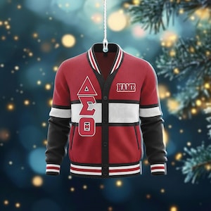 Dreieck-Signatur-Theta-Stiftsschwestern-Weihnachtsverzierungen, personifizierte DST-Uniform, benutzerdefinierter Name 🦋Weihnachtsgeschenk für Sorors