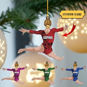 Personalized Gymnastics Ornament 2D for Girl 2024 Gifts for Gymnasts, Gymnastics Christmas Ornament, Gymnast Ornament, Gymnastics Gifts