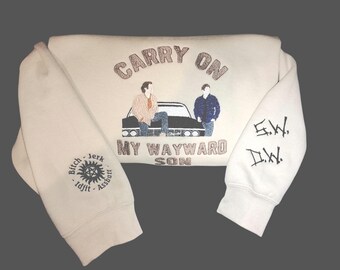 Custom made* supernatural*Dean Winchester* Sam Winchester* embroidered sweatshirt WITHOUT CASTIEL MARK
