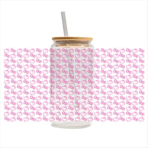 Pink Kitty Glass Coffee Cup