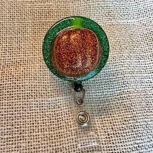 Fall Retractable Badge Holder, Pumpkin Badge Reel