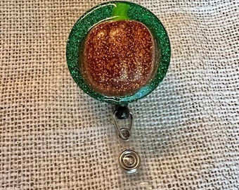 Fall Retractable Badge Holder, Pumpkin Badge Reel