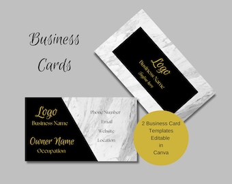 Modern Business Card Template | Editable Contact Card (Canva PDF)