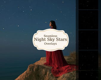 Realistic Night Sky Stars Overlays | Warm Celestial PNGs (Instant Download)