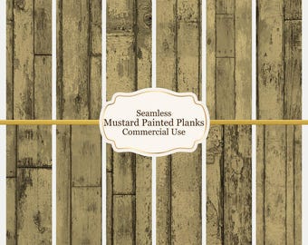 Mustard Yellow Plank Dollhouse Wallpaper | Weathered Wood Miniature Paper (Digital Download)