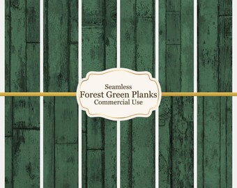 Forest Green Plank Dollhouse Wallpaper | Weathered Wood Texture, 1:12 Scale (Digital Download)