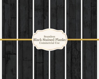 Black Stained Plank Dollhouse Wallpaper | Dark Wood Miniature Seamless Tiles (Digital Download)