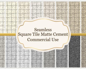 Matte Cement Square Tile Textures | Seamless Dollhouse Wallpaper (Digital Download)