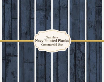 Navy Blue Plank Dollhouse Wallpaper | Seamless Painted Wood Miniature Tiles (Digital Download)