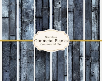 Gunmetal Grey Plank Dollhouse Wallpaper | Industrial Steel Miniature Texture (Digital Download)