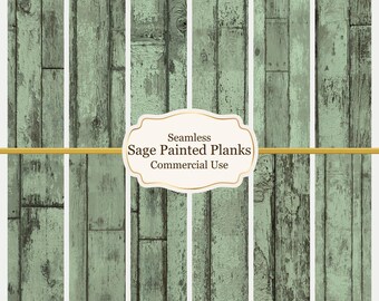 Sage Green Painted Plank Dollhouse Wallpaper | Seamless Wood Texture (Digital Download)