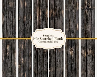 Scorched Wood Deck Dollhouse Wallpaper | Light Burnt Wood Texture (Digital Download)