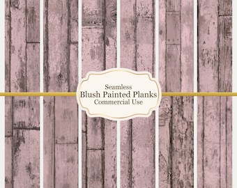 Blush Pink Plank Dollhouse Wallpaper | Weathered Wood Seamless Tiles (1:12 Scale)