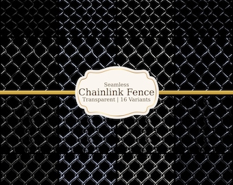 Chainlink Fence Transparent 20 PNG Bundle Tileable Seamless | Digital Download