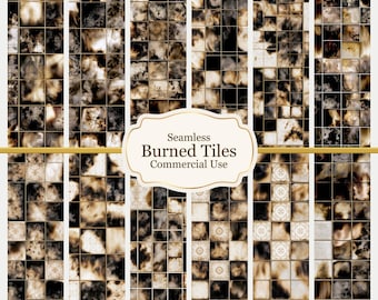 Burned Tile Texture Seamless PNG | Miniature Kitchen, Diorama Scorch Marks (Digital Download)