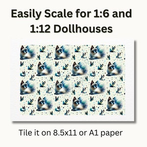 Siamese Cats Dollhouse Wallpaper Pattern image 3