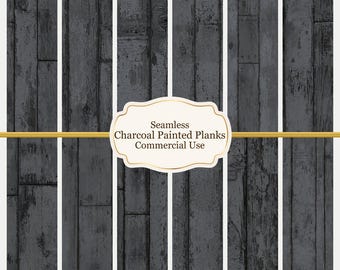 Charcoal Grey Plank Dollhouse Wallpaper | Seamless Painted Wood Miniature Tiles (1:12 Scale)