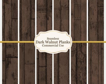 Dark Walnut Plank Dollhouse Wallpaper | Seamless 1:12 Scale Miniature Wood (Digital Download)