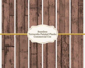 Terracotta Painted Wood Planks Dollhouse Wallpaper | Seamless Miniature Download (1:12 Scale)