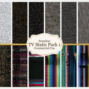 Statisch naadloos tv-patroon | Tegelbare afbeelding retrotelevisie (digitale download) afbeelding 1