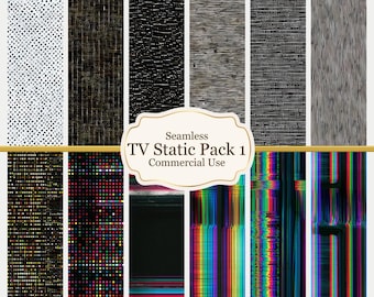 TV Static Seamless Pattern | Retro Television Tileable Image (Digital Download)