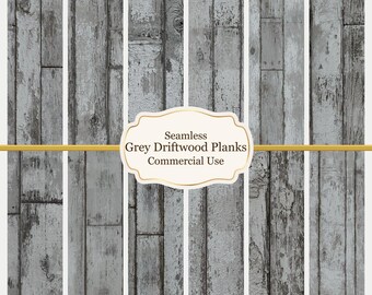 Grey Driftwood Plank Dollhouse Wallpaper | Coastal Wood Miniature Paper (Digital Download)
