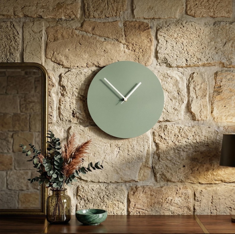 Silent Wall Clock ONA | Minimalist Design | Handmade Wall Decor | Modern Clock in 25, 30 & 35 cm | Gift Idea for Living Room or Office image 5