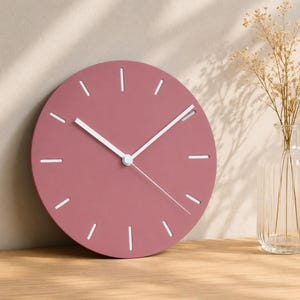 Moderne Wanduhr in Erdtönen LINEA NOVA – Lautlose Designer Uhr für ruhige Wohnräume im Japandi Stil bild 14