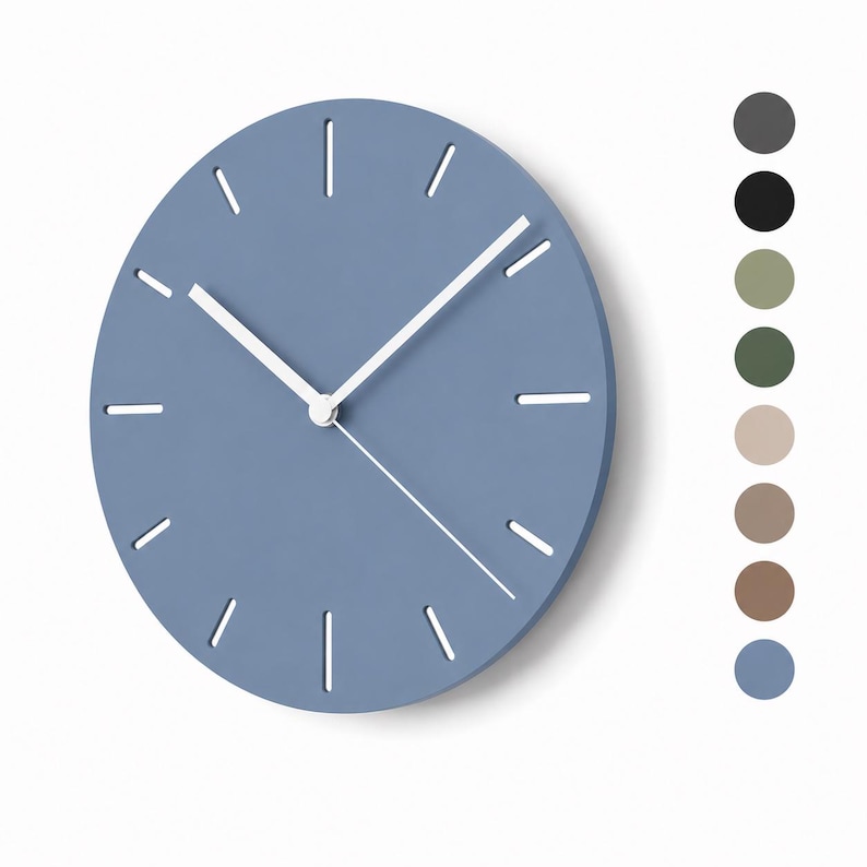 Moderne Wanduhr in Erdtönen LINEA NOVA – Lautlose Designer Uhr für ruhige Wohnräume im Japandi Stil bild 1