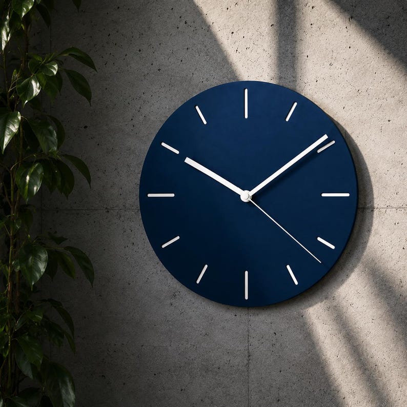 Moderne Wanduhr in Erdtönen LINEA NOVA – Lautlose Designer Uhr für ruhige Wohnräume im Japandi Stil bild 15