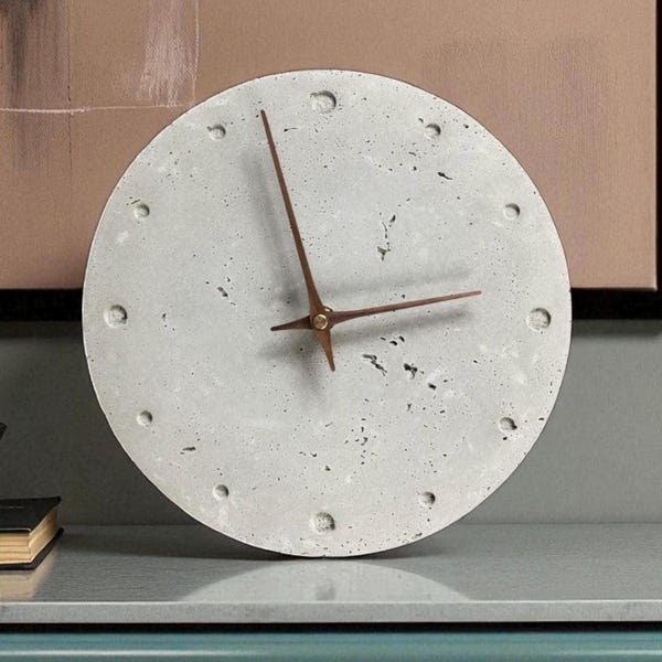 Minimalist wall clock "FORI" | modern concrete clock | silent wall clock | wall decoration | silent clock | cement clock | modern living room clock