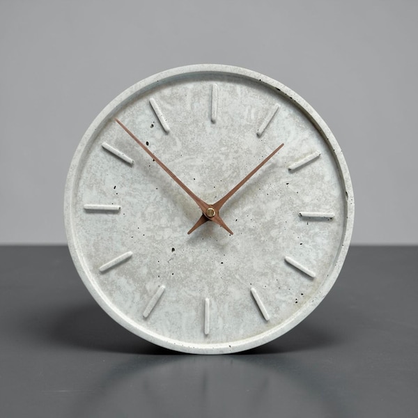Modern concrete wall clock VIVO Ø 24 cm | Minimalist loft design | Silent movement | Handmade designer clock | Industrial style
