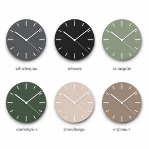 Moderne Wanduhr in Erdtönen LINEA NOVA – Lautlose Designer Uhr für ruhige Wohnräume im Japandi Stil bild 3