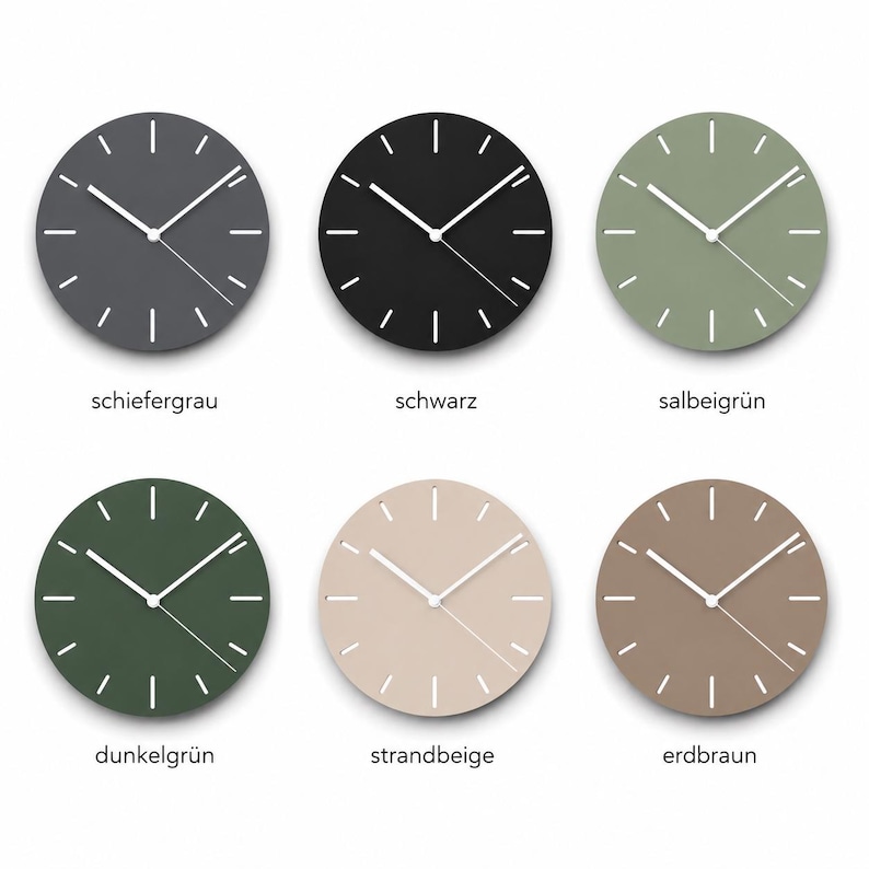 Moderne Wanduhr in Erdtönen LINEA NOVA – Lautlose Designer Uhr für ruhige Wohnräume im Japandi Stil bild 3