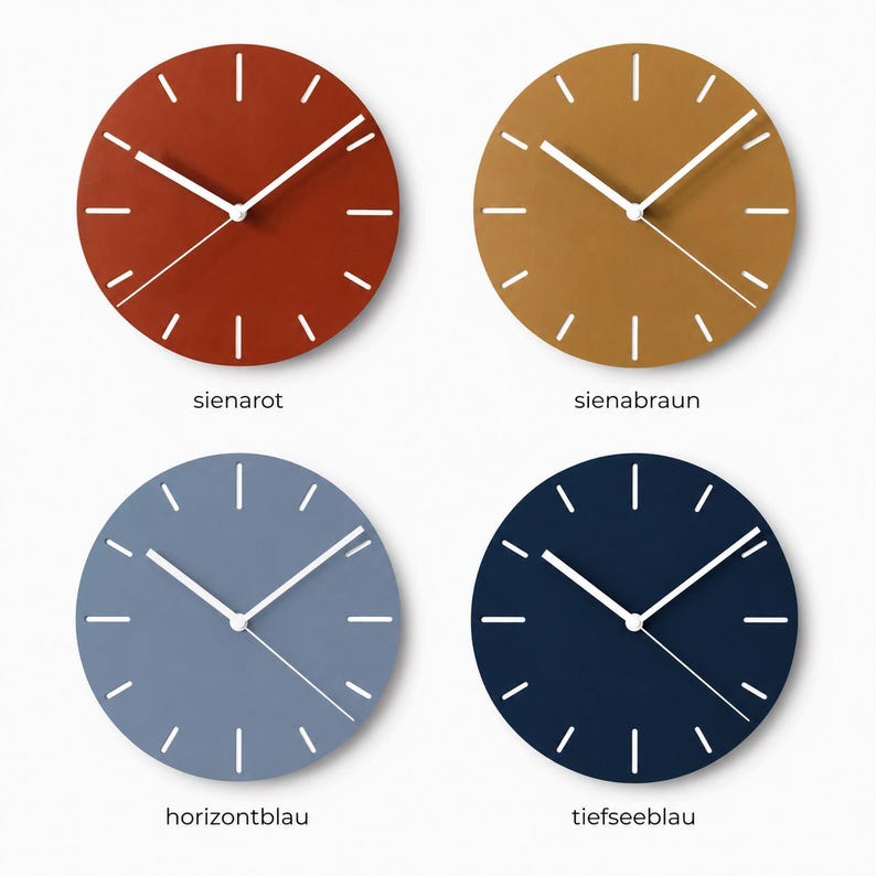 Moderne Wanduhr in Erdtönen LINEA NOVA – Lautlose Designer Uhr für ruhige Wohnräume im Japandi Stil bild 2