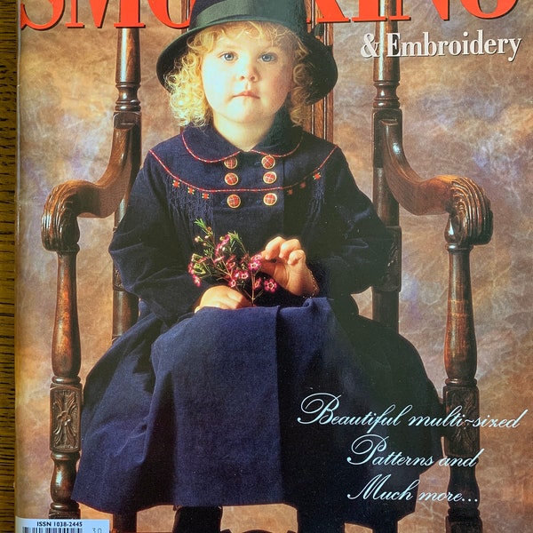 OOP australische Smocking und Stickerei Vintage Ausgabe #30 Frühling 1994 PATTERNS UNTOUCHED