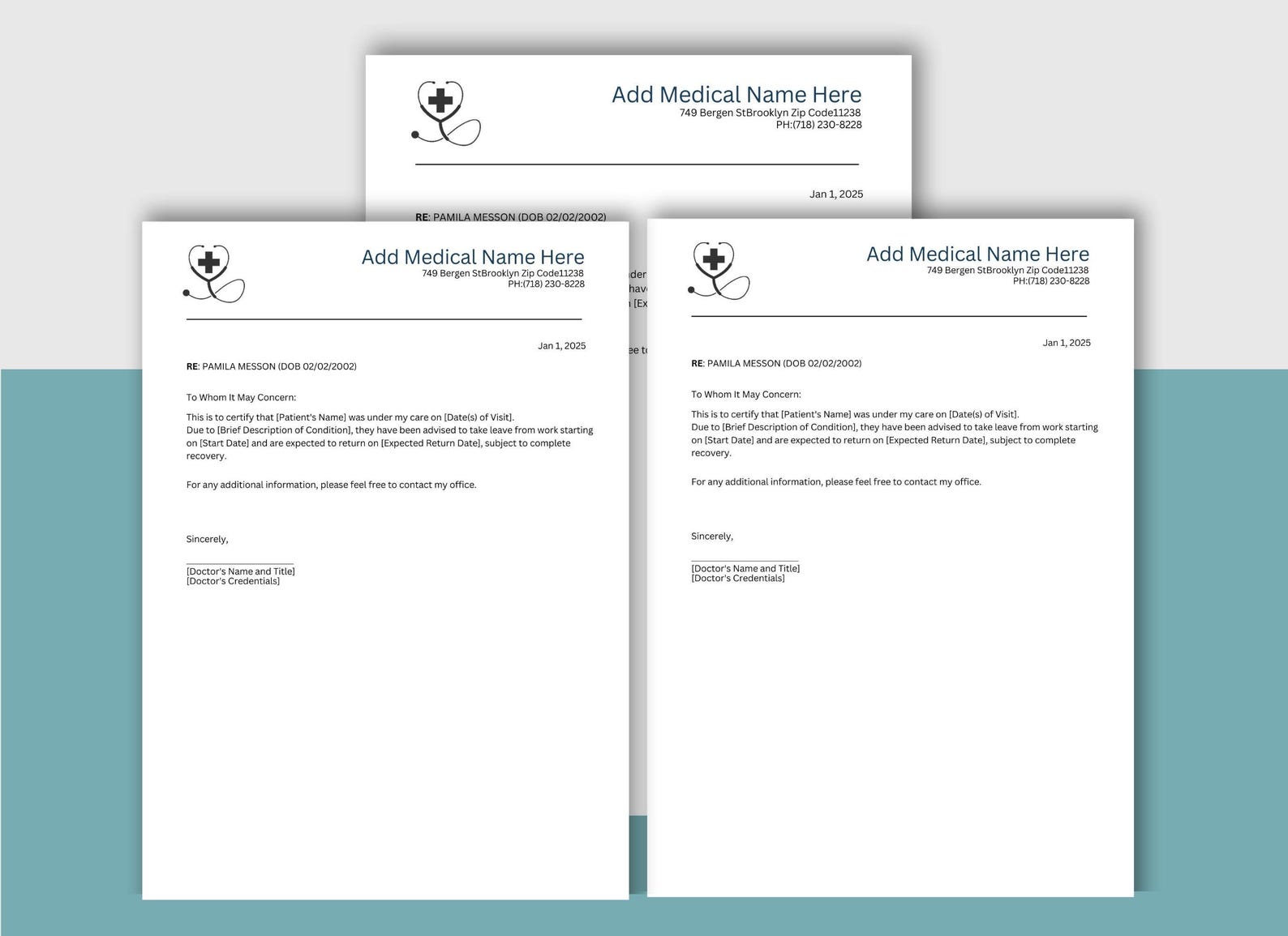 Editable Return to Work Excuse Note, Dr Excuse Notes, Signature ...