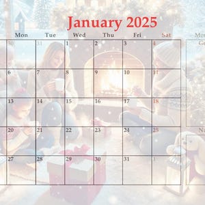 Planificador mensual 2025 con días festivos, organizador mensual, resumen del mes, calendario 2025, tamaño A4/carta, formato horizontal, PDF