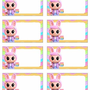 Labubu School Labels | Cute Labels for Kids | Printable Back to School Stickers | Digital Download