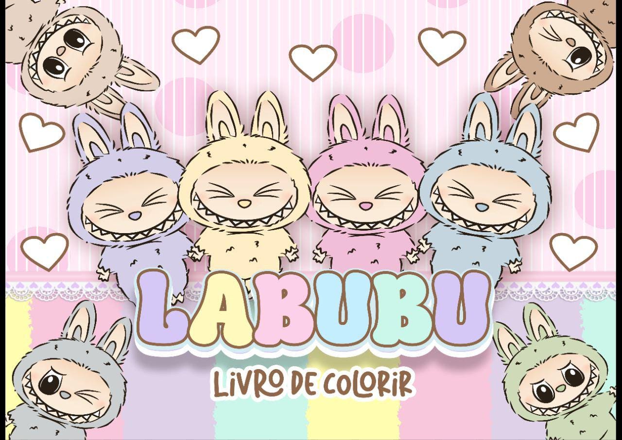 Libro para colorear de Labubu para niños y adultos – 51 páginas encantadoras a una cara