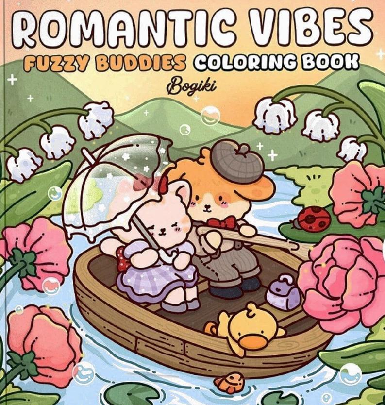 Romantic Vibes Libro para Colorear (41 Páginas) – PDF Imprimible para Relajación y Atención Plena