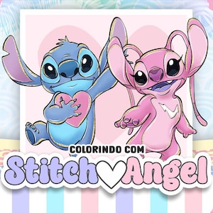 coloring Stitch & Angel – 52-Page