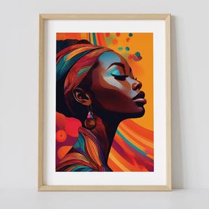 Modern Abstract Woman Art Print, Colorful Female Figure Painting, Contemporary Feminine Wall Art, Vibrant People Artwork | Digital Download