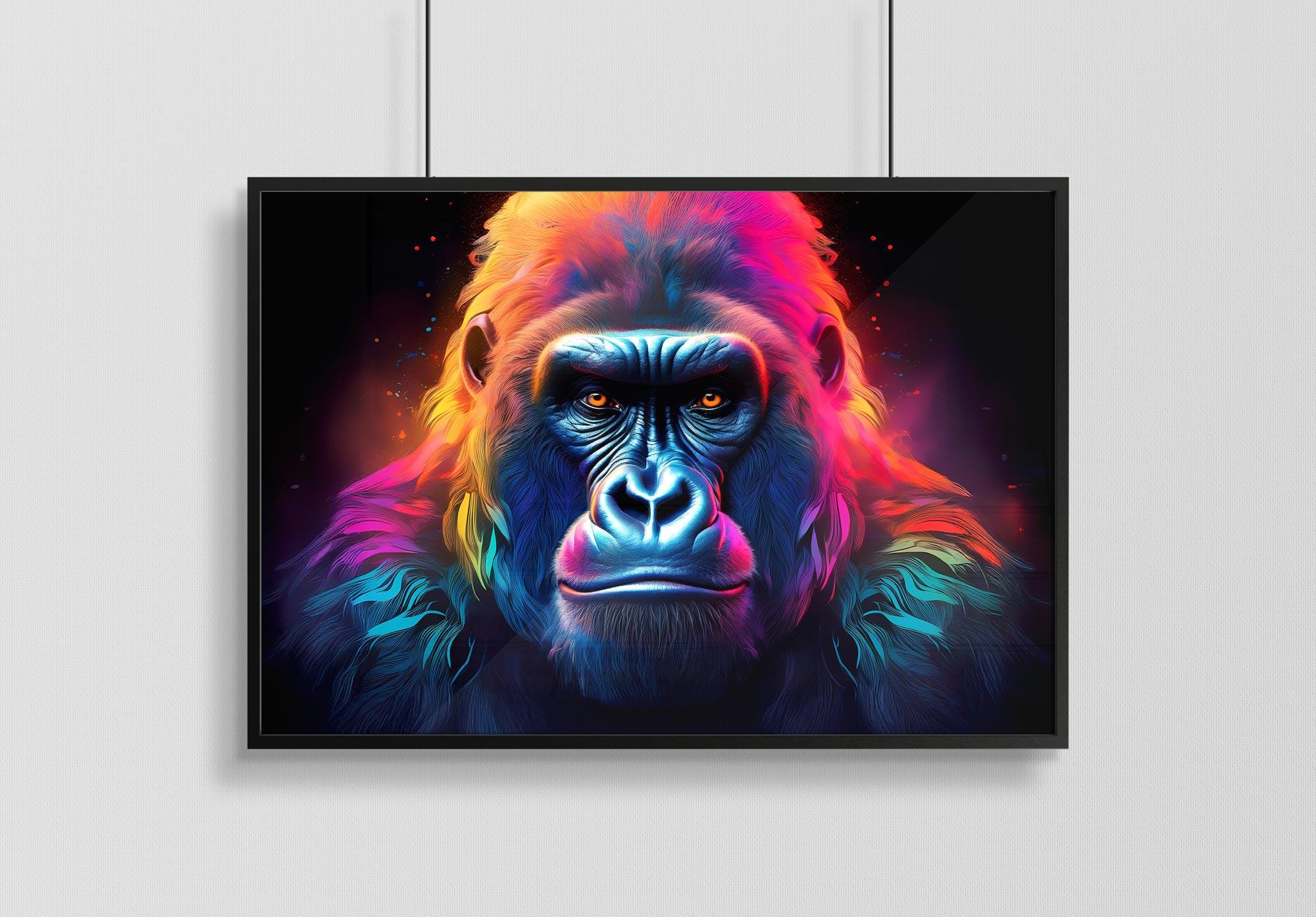 Colorful gorilla art - Etsy 日本